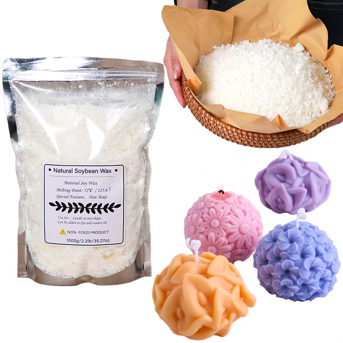 100/250/500/1000g Natural Soy  - Candle Making Diy Kit recension och pris