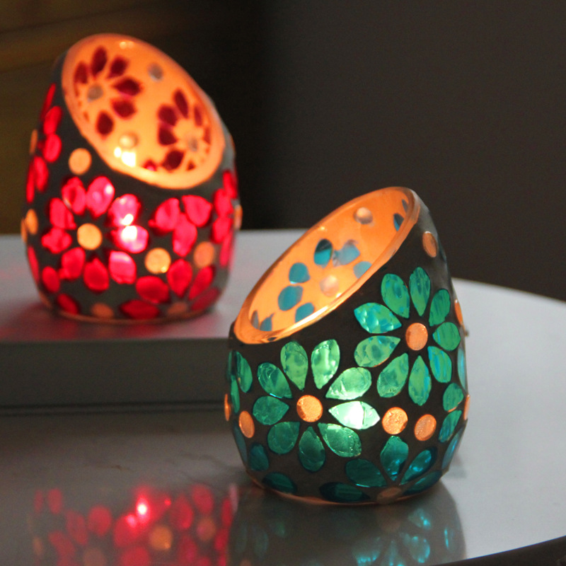 Slanted Mosaic Glass Candle Ho - Candle Making Glass recension och pris