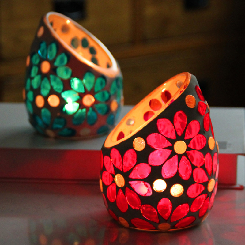 Slanted Mosaic Glass Candle Ho - Candle Making Glass recension och pris